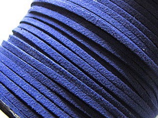 Veloursband, Wildleder-Imitat, blau, flach, 3x1,5mm, 1m